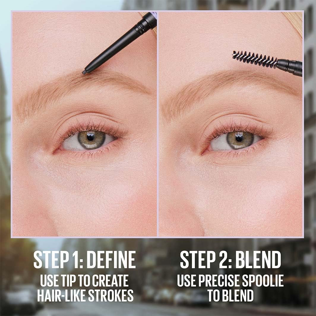 Express Brow Ultra Slim Eyebrow Makeup, Brow Pencil with Precision Tip and Spoolie for Defined Eyebrows, Soft Brown, 1 Count