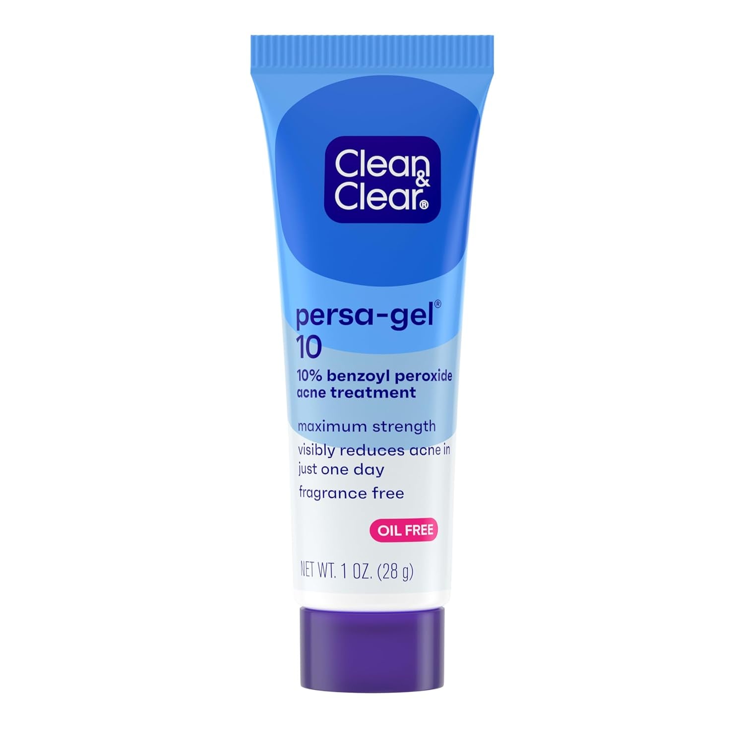 Persa-Gel 10 Oil-Free Acne Spot Treatment with Maximum Strength 10% Benzoyl Peroxide, Topical Pimple Cream & Acne Gel Medication for Face Acne, Fragrance-Free, 1 Fl. Oz, 4 Pack