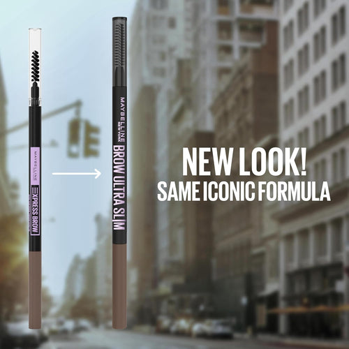 Express Brow Ultra Slim Eyebrow Makeup, Brow Pencil with Precision Tip and Spoolie for Defined Eyebrows, Soft Brown, 1 Count